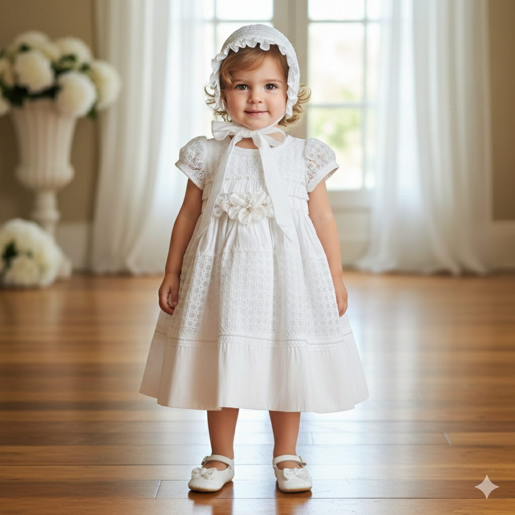 Batita de Bautizo  “Aurora Blanca” — Pieza Única