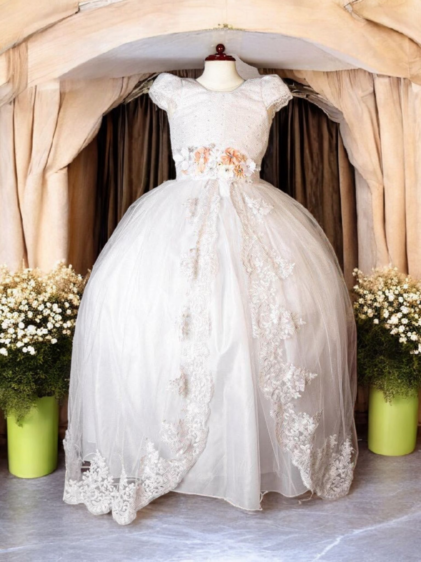 Vestido Comunión Niña Blanco T14 - T16