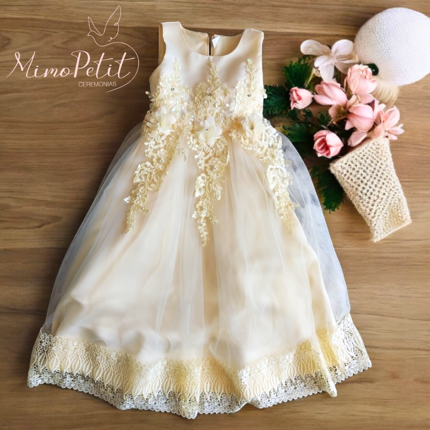 Vestido Fiesta Niña Amarillo