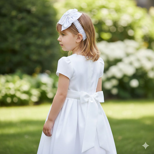 Diadema Blanca Niña Cruz