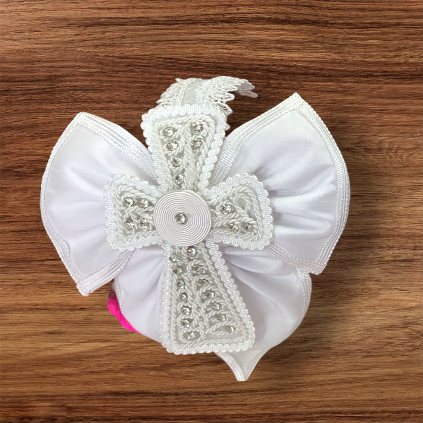 Diadema Blanca Niña Cruz